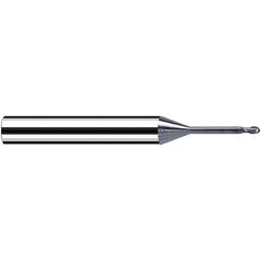 Fraisa - 0.5mm Diam, 0.5mm LOC, 2 Flute Solid Carbide Ball End Mill - Caliber Tooling