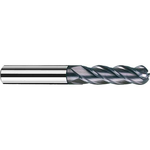 Fraisa - 3/8" Diam, 1-1/2" LOC, 4 Flute Solid Carbide Ball End Mill - Caliber Tooling