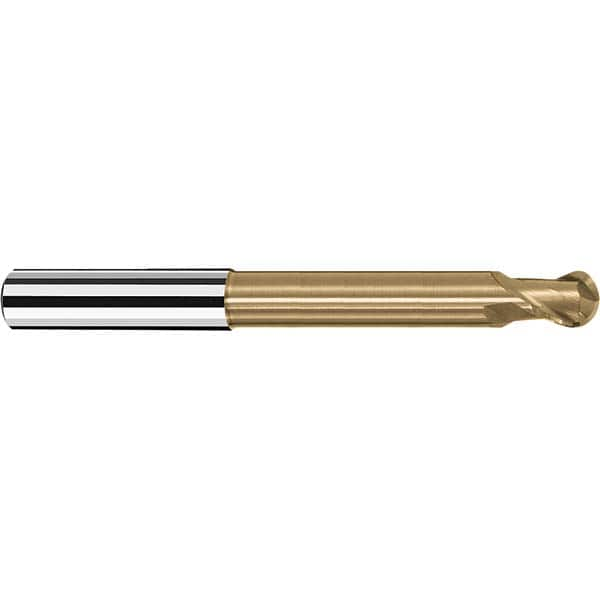 Fraisa - 0.0313" Diam, 0.0313" LOC, 2 Flute Solid Carbide Ball End Mill - Caliber Tooling