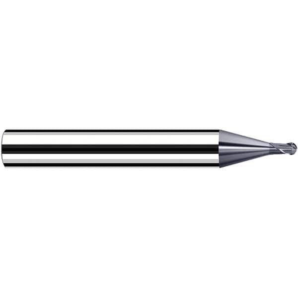 Fraisa - 0.8mm Diam, 3.6mm LOC, 2 Flute Solid Carbide Ball End Mill - Caliber Tooling