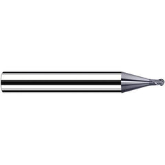 Fraisa - 1mm Diam, 3.6mm LOC, 2 Flute Solid Carbide Ball End Mill - Caliber Tooling