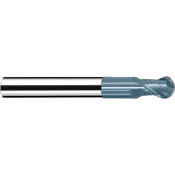 Fraisa - 3/8" Diam, 3/8" LOC, 2 Flute Solid Carbide Ball End Mill - Caliber Tooling