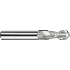 Fraisa - 3/8" Diam, 3/8" LOC, 2 Flute Solid Carbide Ball End Mill - Caliber Tooling