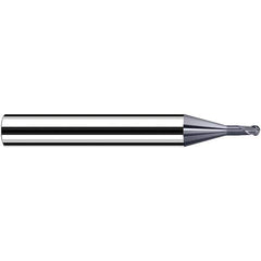 Fraisa - 0.8mm Diam, 3.6mm LOC, 2 Flute Solid Carbide Ball End Mill - Caliber Tooling