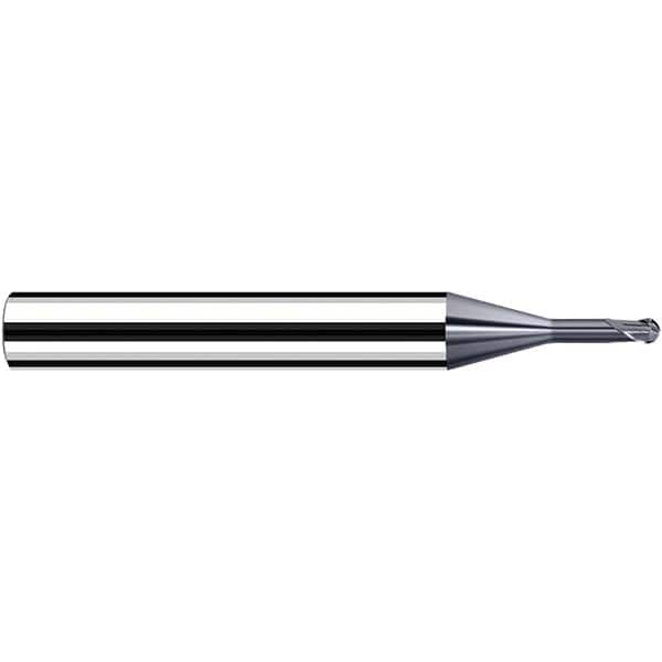 Fraisa - 0.6mm Diam, 3.6mm LOC, 2 Flute Solid Carbide Ball End Mill - Caliber Tooling