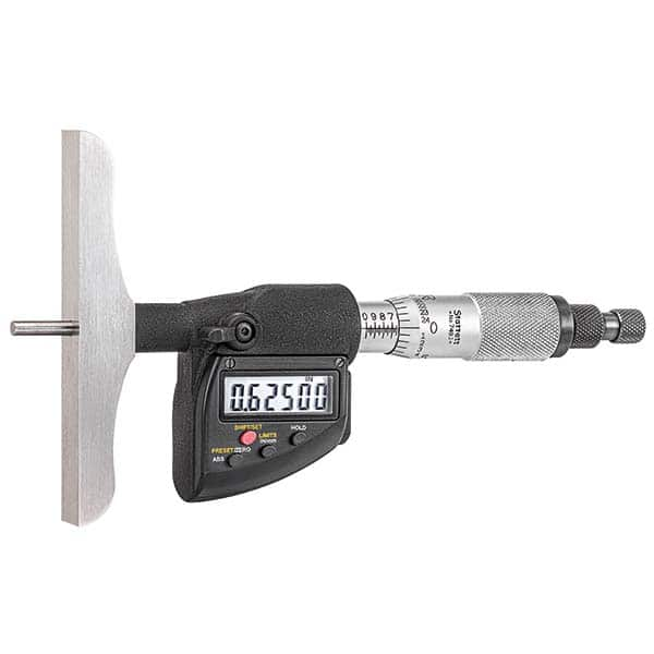 Starrett - Electronic Depth Micrometers Minimum Measurement (mm): 0.00 Minimum Measurement (Decimal Inch): 0.00 - Caliber Tooling