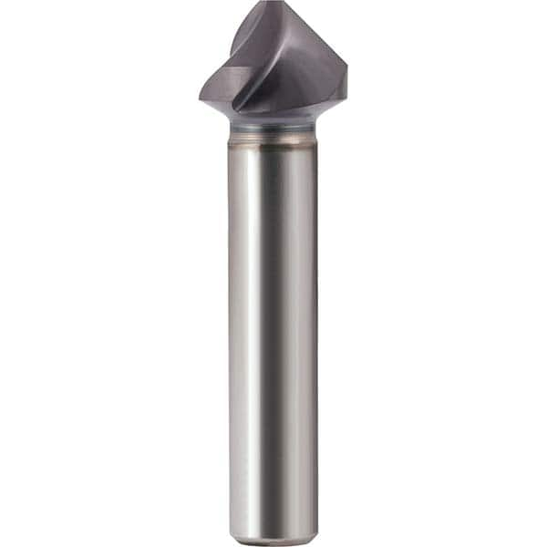 SpyroTec 1-1/4″ Head Diam, 0.37″ Cut Diam, 1/2″ Shank Diam, 3 Flute 82° Cobalt Countersink TiAlN Finish, 3″ OAL, Single End, 1/2″ Cylindrical Shank, Right Hand Cut