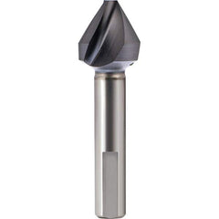 SpyroTec 6.3mm Head Diam, 1.6mm Cut Diam, 5mm Shank Diam, 3 Flute 60° High Speed Steel Countersink TiAlN Finish, Single End, 5mm 3-Flat Shank, Right Hand Cut