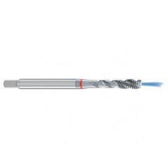 M6x1.0 6H 3-Flute Cobalt Red Ring Semi-Bottoming 40 degree Spiral Flute Tap-Bright - Caliber Tooling