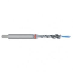 M5x0.80 6H 3-Flute Cobalt Red Ring Semi-Bottoming 40 degree Spiral Flute Tap-Bright - Caliber Tooling