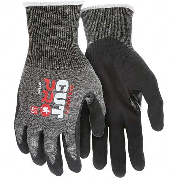 MCR Safety - Size M, ANSI Cut Lvl A3, Puncture Lvl 4, Abrasion Lvl 4, Foam Nitrile Coated Cut & Puncture Resistant Gloves - Caliber Tooling