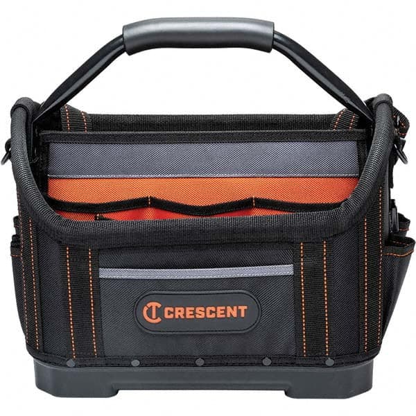 Crescent - 25 Pocket, Polyester, Black/Orange Open Top Tool Bag - Caliber Tooling