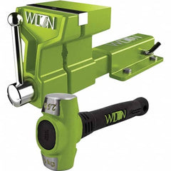 Wilton - 5" Jaw Width x 6" Jaw Opening, 4-1/2" Throat Depth, Bench & Pipe Combination Vise - Caliber Tooling