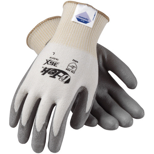 ‎19-D310/XXL Coated Gloves - G-Tek 3GX Dyneema Diamond - 13G White Shell - Gray PU Smooth Grip - A3 - Exact Industrial Supply