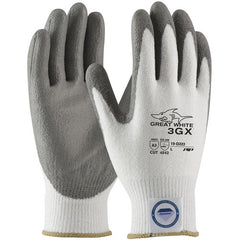 ‎19-D322/M Coated Gloves - Great White 3GX Dyneema Diamond - 13G White Shell - Gray PU Smooth Grip - A3