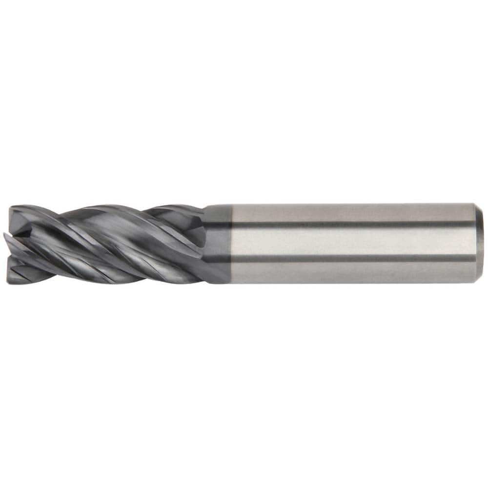 Kennametal - 3/8", 1/2" LOC, 3/8" Shank Diam, 2" OAL, 4 Flute, Solid Carbide Square End Mill - Caliber Tooling