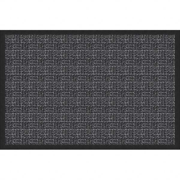 Entrance Mat: 6' Long, 4' Wide, Olefin Surface Indoor & Outdoor, Medium-Duty Traffic, Rubber Base, Charcoal