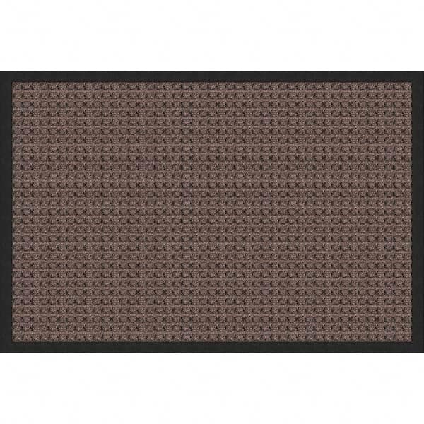 Entrance Mat: 5' Long, 3' Wide, Polypropylene Surface Indoor & Outdoor, Medium-Duty Traffic, Rubber Base, Brown