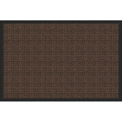 Entrance Mat: 3' Long, 2' Wide, Olefin Surface Indoor & Outdoor, Medium-Duty Traffic, Rubber Base, Brown