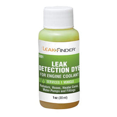 Leak Finder - Automotive Leak Detection Dyes Applications: Coolant Container Size: 1 oz. - Caliber Tooling