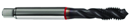 M5x0.80 6H 3-Flute Cobalt Red Ring Semi-Bottoming 40 degree Spiral Flute Tap-TiCN - Caliber Tooling