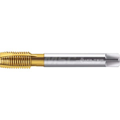 Spiral Point Tap: 3/4-10, UNC & DIN 376, 4 Flutes, Plug, 2B, HSS-E, TiN Finish 30 mm Thread Length, 125 mm OAL, Right Hand, Series TC216