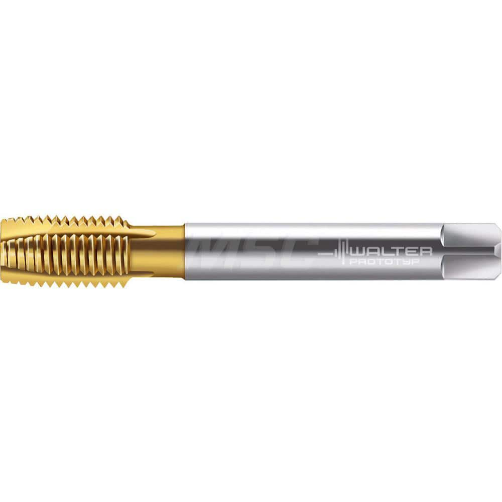 Spiral Point Tap: 5/8 -11, UNC & DIN 376, 4 Flutes, Plug, 2B, HSS-E, TiN Finish 25 mm Thread Length, 110 mm OAL, Right Hand, Series TC216