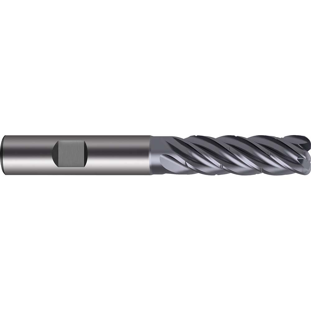 Guhring - 6mm Diam 5 Flute Carbide 1mm Corner Radius End Mill - Caliber Tooling