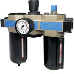 FRL Combination Unit: 1 NPT, Heavy-Duty with Pressure Gauge 289.55 SCFM, 215 Max psi, Aluminum Bowl, Automatic Drain