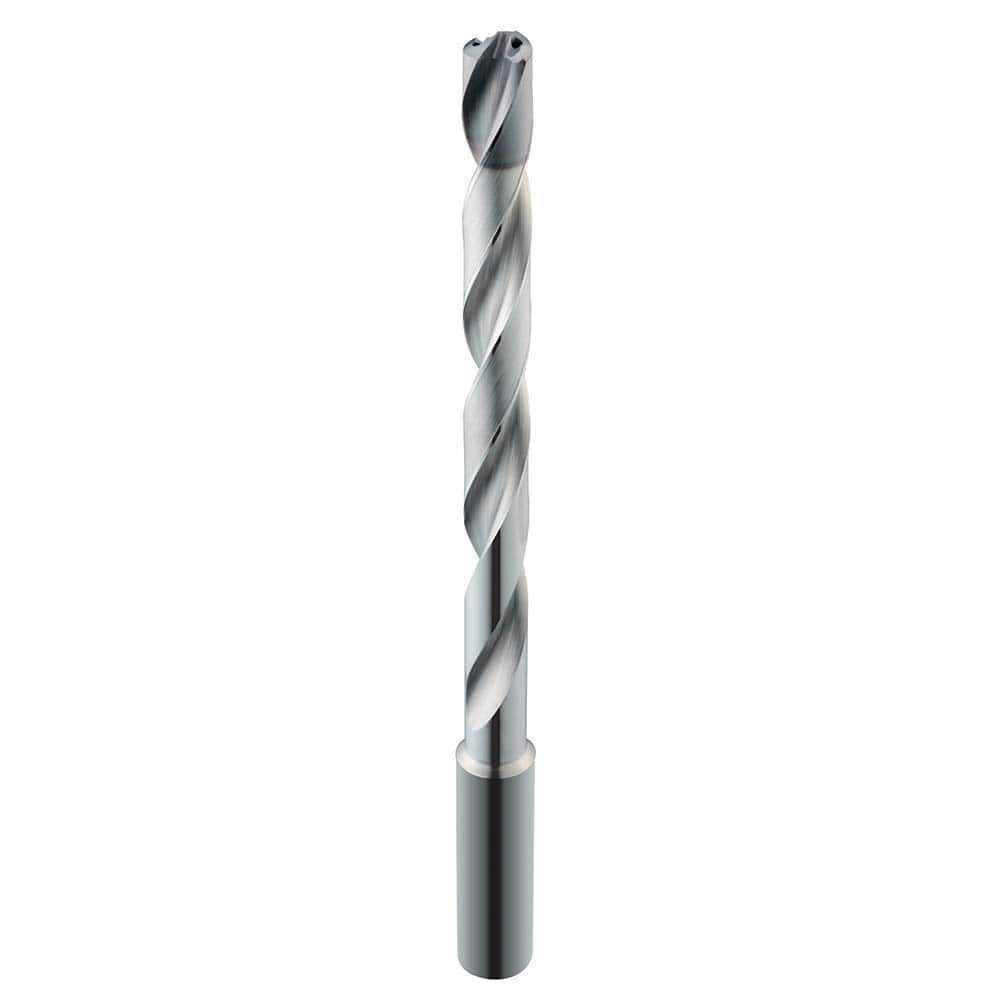 SGS - 8.43mm 135° Spiral Flute Solid Carbide Taper Length Drill Bit - Exact Industrial Supply