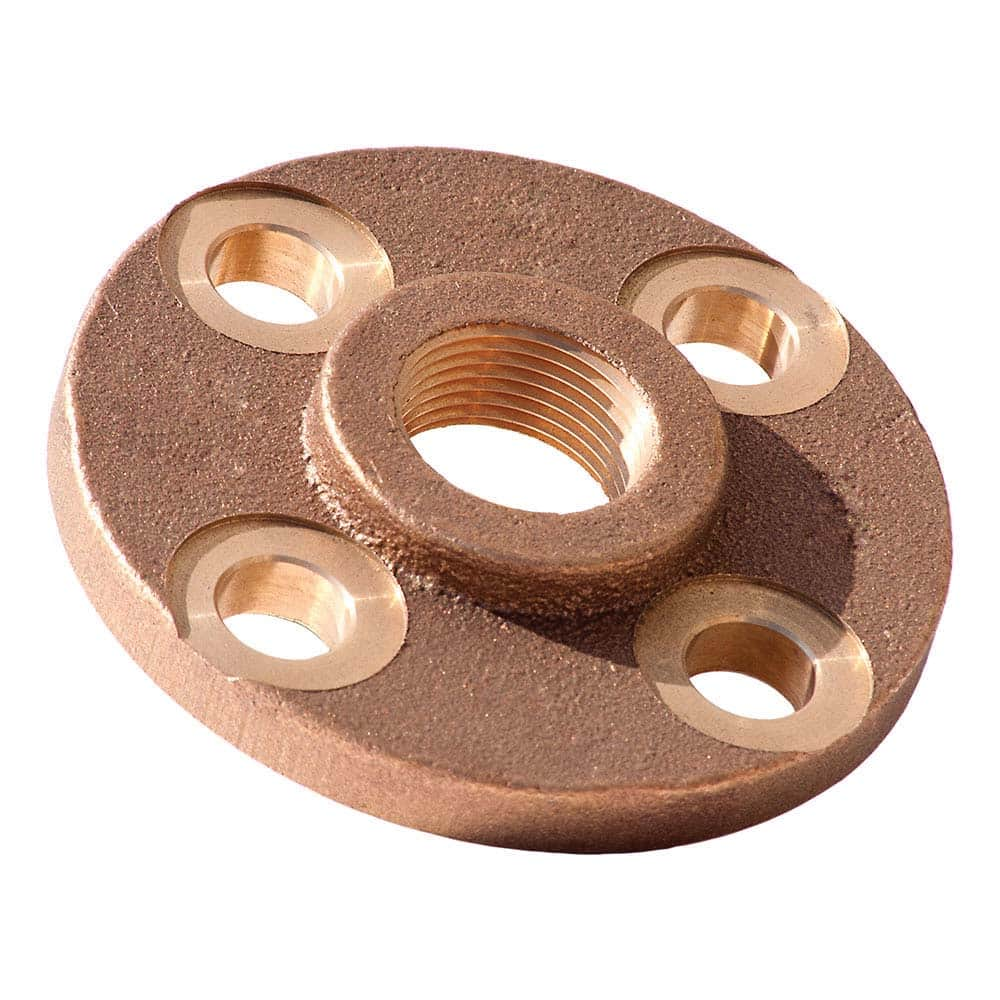 Brass Pipe Threaded Flange: 1/2″ Fitting, FNPT, Class 150, Lead Free 150 psi, Brass