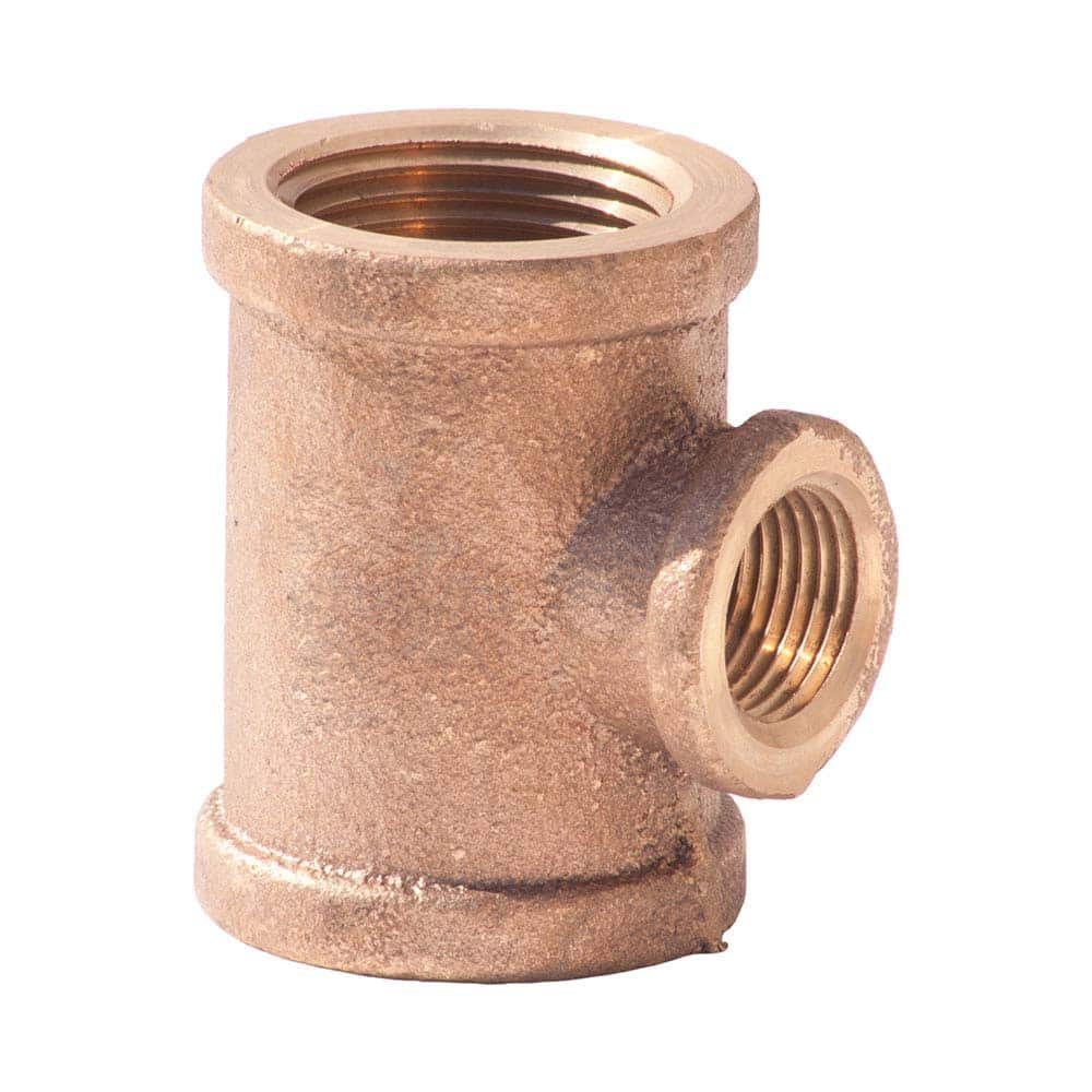 Merit Brass - Brass & Chrome Pipe Fittings Type: Reducing Tee Fitting Size: 1-1/4 x 1-1/4 x 1 - Caliber Tooling