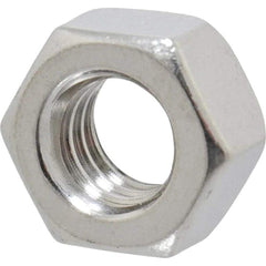 Hex Nut: 3/8-16, Grade 17-4PH Stainless Steel, Plain Finish Right Hand Thread, 9/16″ Across Flats, 2B