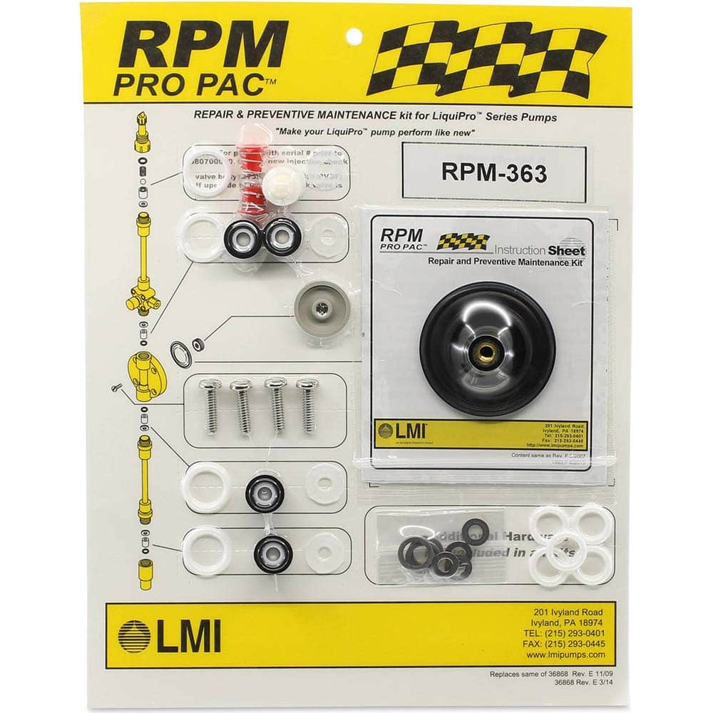 LMI - Metering Pump Accessories Type: Liquid End Preventative Maintenance Kit For Use With: LMI LIQUIPRO Liquid Ends: 363xx - Caliber Tooling