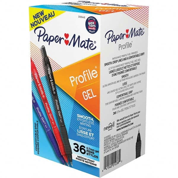 Paper Mate - Pens & Pencils Type: Retractable Gel Color: Black, Red, Blue - Caliber Tooling