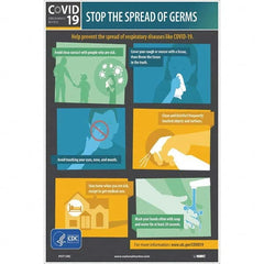 NMC - "STOP THE SPREAD OF GERMS", 12" Wide x 18" High, Vinyl Safety Sign - Caliber Tooling