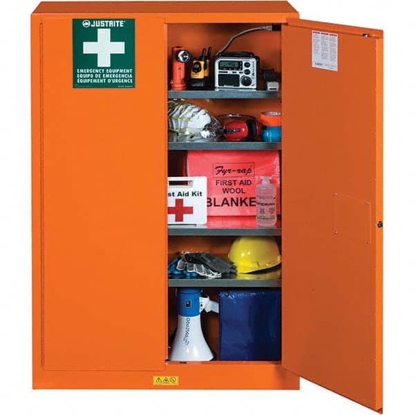 Justrite - Empty First Aid Cabinets & Cases Type: Emergency Preparedness Storage Cabinet Height (Inch): 65 - Caliber Tooling