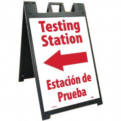 NMC - "Testing Station", 25" Wide x 45" High, Plastic Safety Sign - Caliber Tooling