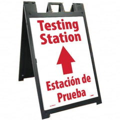 NMC - "Testing Station", 25" Wide x 45" High, Plastic Safety Sign - Caliber Tooling