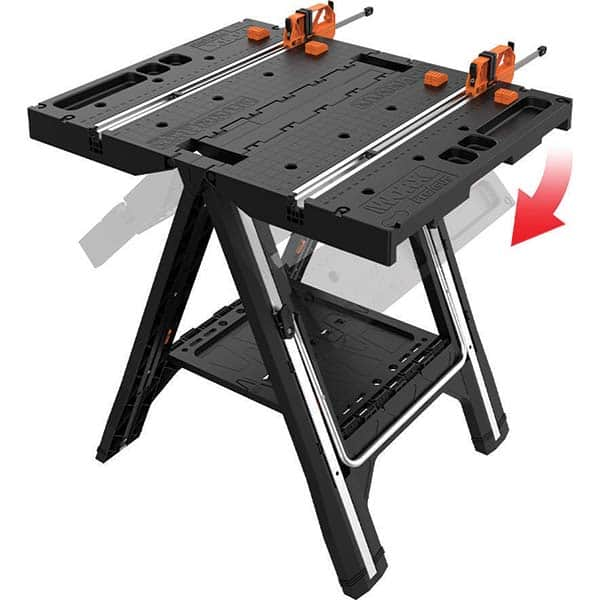 Worx - Stationary Work Benches, Tables Type: Foldup Sawhorse Top Material: Plastic - Caliber Tooling