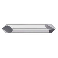 Titan USA - Chamfer Mills; Cutter Head Diameter (Inch): 1/4 ; Included Angle B: 40 ; Included Angle A: 100 ; Chamfer Mill Material: Solid Carbide ; Chamfer Mill Finish/Coating: Uncoated ; Overall Length (Inch): 2-1/2 - Exact Industrial Supply