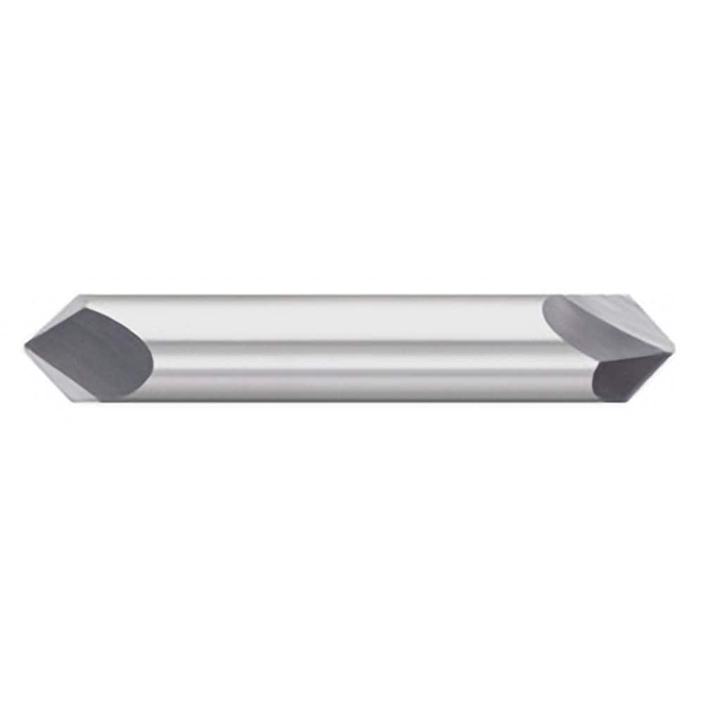 Titan USA - Chamfer Mills; Cutter Head Diameter (Inch): 5/16 ; Included Angle B: 49 ; Included Angle A: 82 ; Chamfer Mill Material: Solid Carbide ; Chamfer Mill Finish/Coating: Uncoated ; Overall Length (Inch): 2-1/2 - Exact Industrial Supply