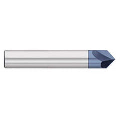 Titan USA - Chamfer Mills; Cutter Head Diameter (Inch): 5/16 ; Included Angle B: 30 ; Included Angle A: 120 ; Chamfer Mill Material: Solid Carbide ; Chamfer Mill Finish/Coating: AlTiN ; Overall Length (Inch): 2-1/2 - Exact Industrial Supply