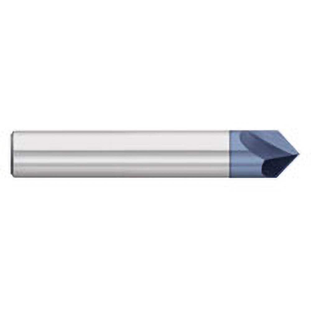 Titan USA - Chamfer Mills; Cutter Head Diameter (Inch): 3/16 ; Included Angle B: 60 ; Included Angle A: 60 ; Chamfer Mill Material: Solid Carbide ; Chamfer Mill Finish/Coating: AlTiN ; Overall Length (Inch): 2-1/2 - Exact Industrial Supply