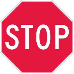 Lyle Signs - Traffic & Parking Signs; MessageType: Stop & Yield Signs ; Message or Graphic: Message & Graphic ; Legend: Stop ; Graphic Type: Stop Sign ; Reflectivity: Reflective; Engineer Grade ; Material: Aluminum - Exact Industrial Supply