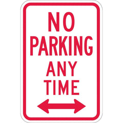 Lyle Signs - Traffic & Parking Signs; MessageType: No Parking & Tow Away Signs ; Message or Graphic: Message & Graphic ; Legend: No Parking Any Time (Double Arrow) ; Graphic Type: Double Arrow ; Reflectivity: Reflective; Engineer Grade ; Material: Alumin - Exact Industrial Supply