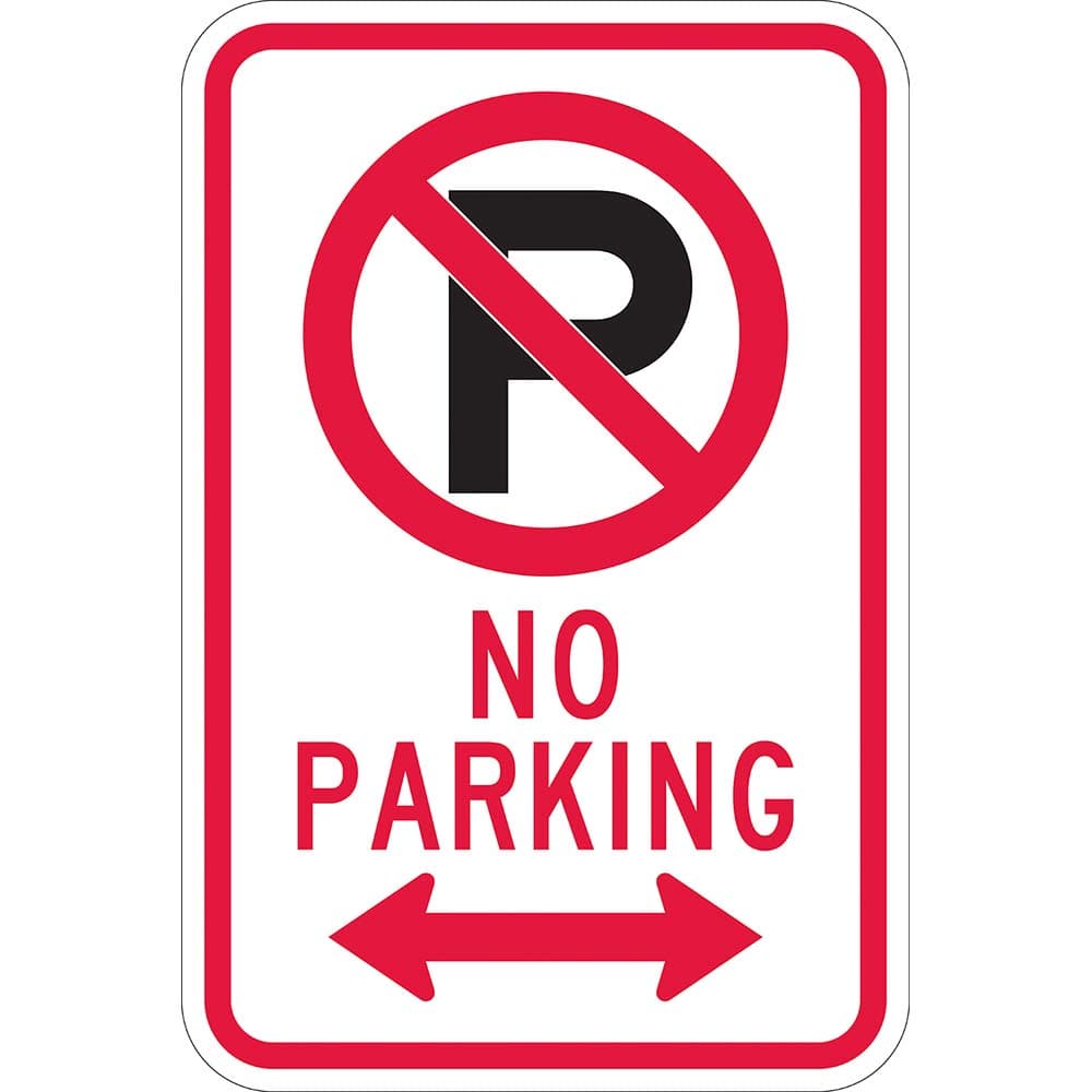 Lyle Signs - Traffic & Parking Signs; MessageType: No Parking & Tow Away Signs ; Message or Graphic: Message & Graphic ; Legend: No Parking (Double Arrow) ; Graphic Type: Double Arrow; No Parking Symbol ; Reflectivity: Reflective; Engineer Grade ; Materi - Exact Industrial Supply