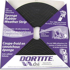 DSI - Weatherstripping; Type: Open Cell Sponge Rubber Tape w/PSA ; Length (Decimal Inch): 600 ; Width (Inch): 3/8 ; Door Thickness: 5/16 (Inch); Material: Natural Open Cell Rubber w/PSA - Exact Industrial Supply