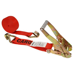 US Cargo Control - Slings & Tiedowns (Load-Rated); Type: Ratchet Tie Down ; Length (Feet): 30 ; Basket Capacity (Lb.): 3333 ; Material: Polyester ; Color: Red - Exact Industrial Supply