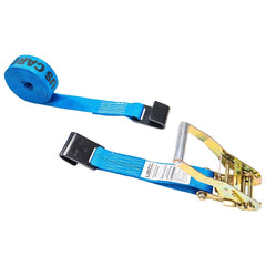 US Cargo Control - Slings & Tiedowns (Load-Rated); Type: Ratchet Tie Down ; Length (Feet): 18 ; Basket Capacity (Lb.): 3333 ; Material: Polyester ; Color: Blue - Exact Industrial Supply